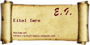 Eitel Imre névjegykártya